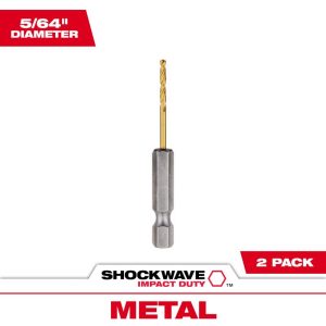 Milwaukee Shockwave 5/64 in. X 3.15 in. L Titanium Red Helix Drill Bit 2 pc