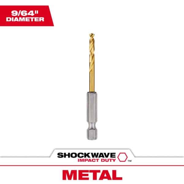Milwaukee Shockwave 9/64 in. X 2.63 in. L High Speed Steel Red Helix Drill Bit 1 pc