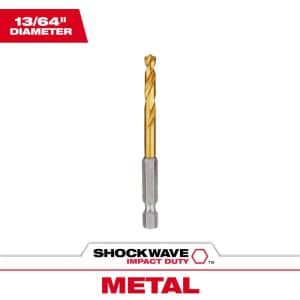 Milwaukee Shockwave 13/64 in. X 3-1/2 in. L Titanium Red Helix Drill Bit 1 pc