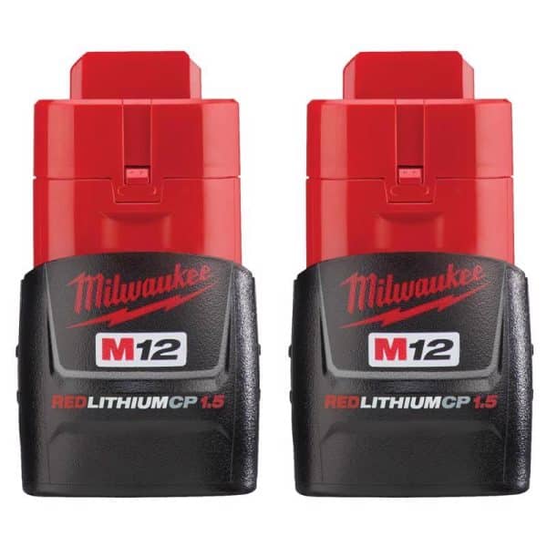 Milwaukee M12 REDLITHIUM CP 12 V 1.5 Ah Lithium-Ion Compact Battery Combo Pack 2 pc