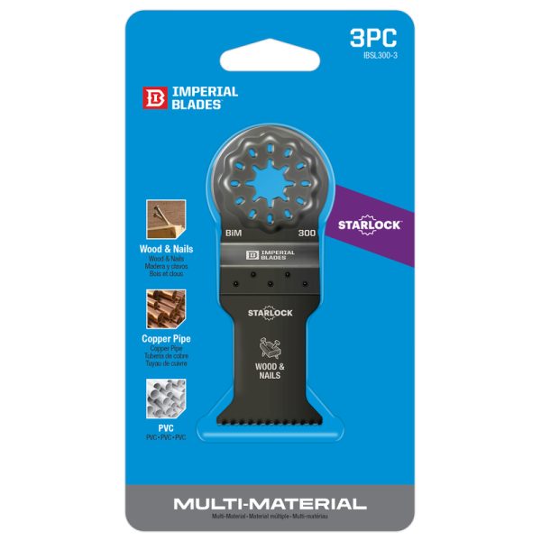Imperial Blades Starlock 1-5/8 in. L Bi-Metal Oscillating Saw Blade 3 pk