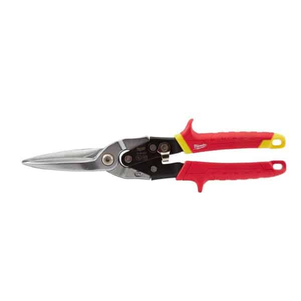 Milwaukee 11.5 in. Forged Alloy Steel Long Serrated Straight Aviation Snips 22 Ga. 1 pk