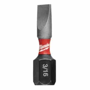 Milwaukee Shockwave Slotted 3/16 in. X 1 in. L Insert Bit Steel 2 pc