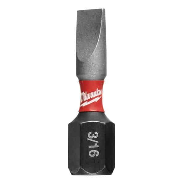 Milwaukee Shockwave Slotted 3/16 in. X 1 in. L Insert Bit Steel 2 pc