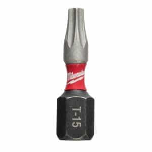 Milwaukee Shockwave Torx T15 X 1 in. L Impact Insert Bit Steel 2 pc