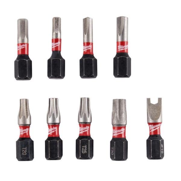 Milwaukee Shockwave Assorted 1 in. L Impact Security Insert Bit Set Steel 9 pc