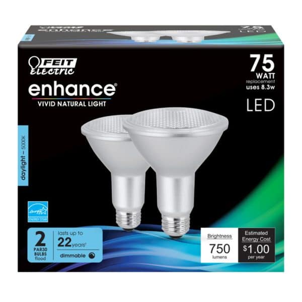 Feit Electric Enhance PAR30 E26 (Medium) LED Bulb Daylight 75 Watt Equivalence 2 pk