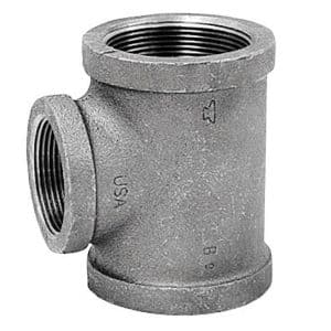 Anvil International 1 in. FPT X 3/4 in. D FPT 3/4 in. D FPT Black Malleable Iron Reducing Tee
