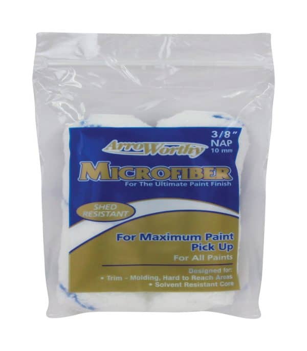 Arroworthy Microfiber 4 in. W X 3/8 in. Mini Paint Roller Cover 2 pk
