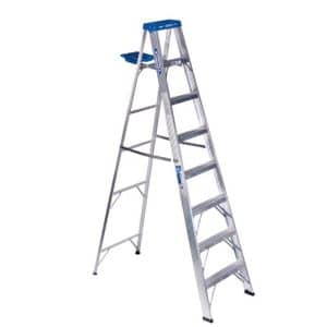 Werner 8 ft. H Aluminum Step Ladder Type I 250 lb. capacity