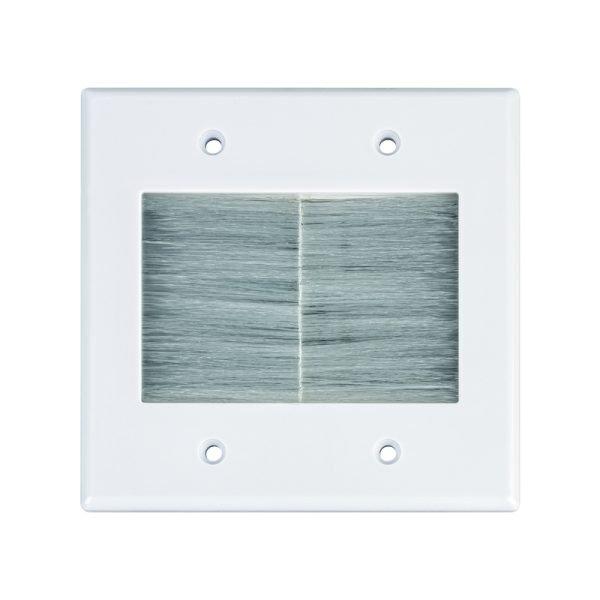 Monster Just Hook It Up White 2 gang Plastic Home Theater Brush Wall Plate 1 pk