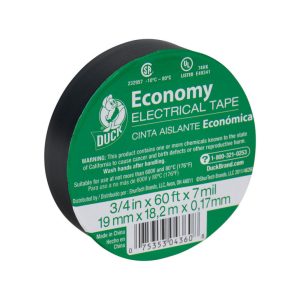Duck Economy Grade 3/4 in. W X 60 ft. L Black Vinyl Electrical Tape
