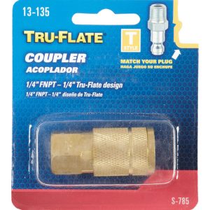 Tru-Flate Brass Quick Change Coupler 1/4 in. FPT 1 pc