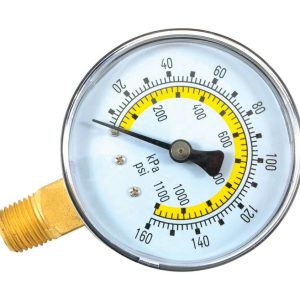 Forney Plastic Bottom Mount Air Pressure Gauge 1/4 in. NPT 160 psi 1 pc