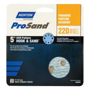 Norton ProSand 5 in. Ceramic Alumina Hook and Loop Sanding Disc 220 Grit Very Fine 3 pk