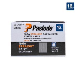 Paslode 1-1/2 in. 16 Ga. Straight Strip Galvanized Finish Nails 2000 pk