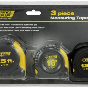 Steel Grip 25 ft. L X 1 in. W Tape Measure Set 3 pk