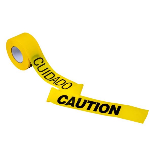 C.H. Hanson 1000 ft. L X 3 in. W Plastic Caution Cuidado Bilingual Barricade Tape Yellow