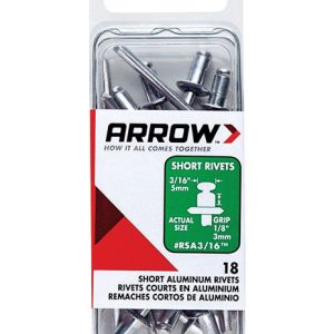 Arrow 3/16 in. D X 1/8 in. Aluminum Rivets Silver 18 pk