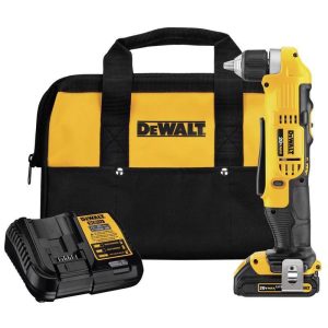 DEWALT 20V MAX 20 V 3/8 in. Brushed Cordless Right Angle Drill Kit (Battery & Charger)