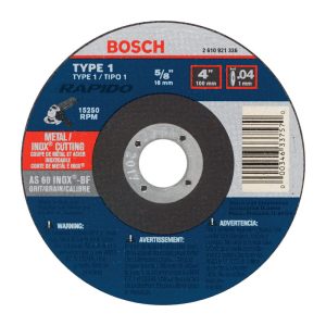 Bosch Rapido 4 in. D X 5/8 in. Aluminum Oxide Abrasive Cut-Off Wheel 1 pc