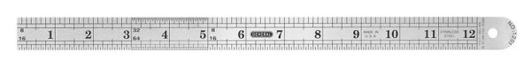 General 12 in. L X 1-3/4 in. W Stainless Steel Precision Rule Metric