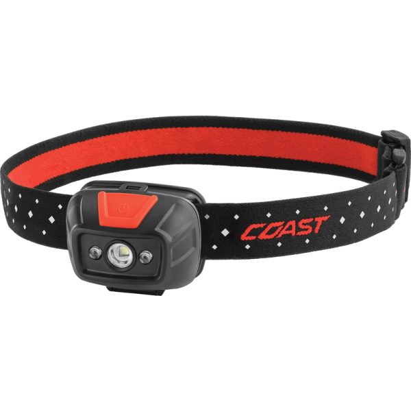 Coast 330 lm Black/Red LED Head Lamp AAA Battery