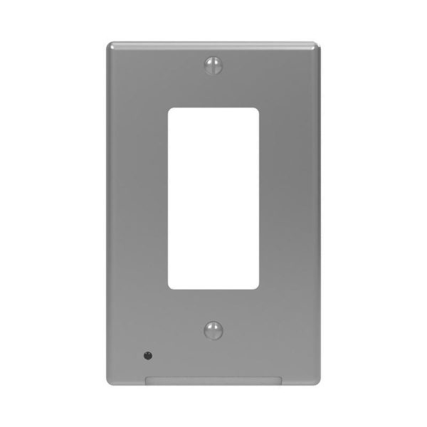 Westek LumiCover Satin Nickel Gray 1 gang Plastic Rocker Nightlight Wall Plate 1 pk