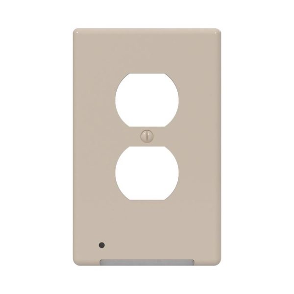 Westek LumiCover Almond 1 gang Plastic Duplex Nightlight Wall Plate 1 pk