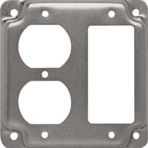 Raco Square Steel 2 gang Box Cover