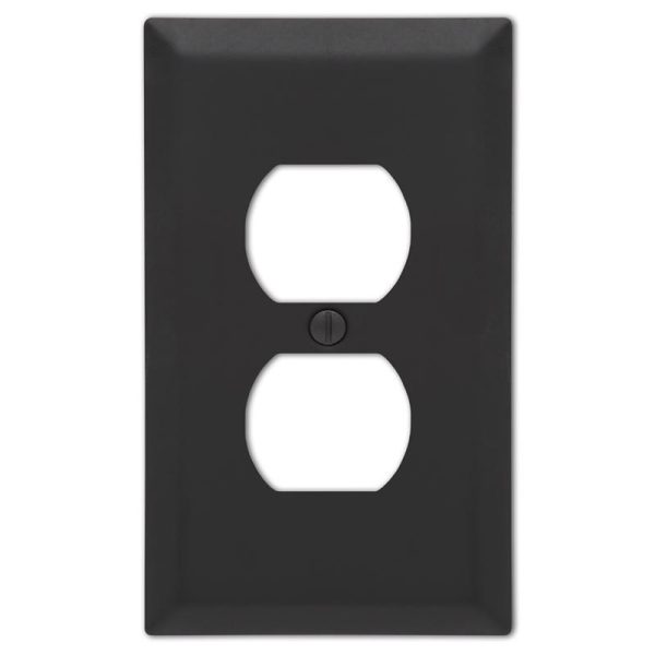 Amerelle Century Matte Black 2 gang Stamped Steel Duplex Wall Plate 1 pk