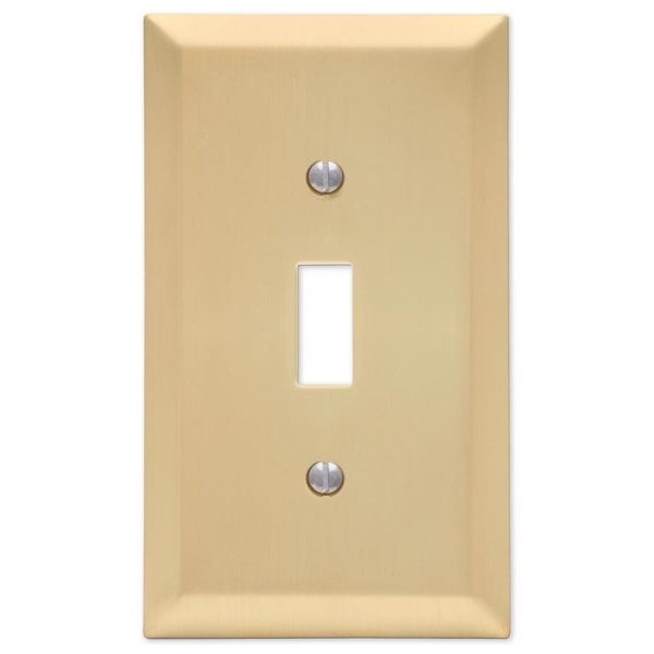 Amerelle Century Satin Brass Brass 1 gang Stamped Steel Toggle Wall Plate 1 pk