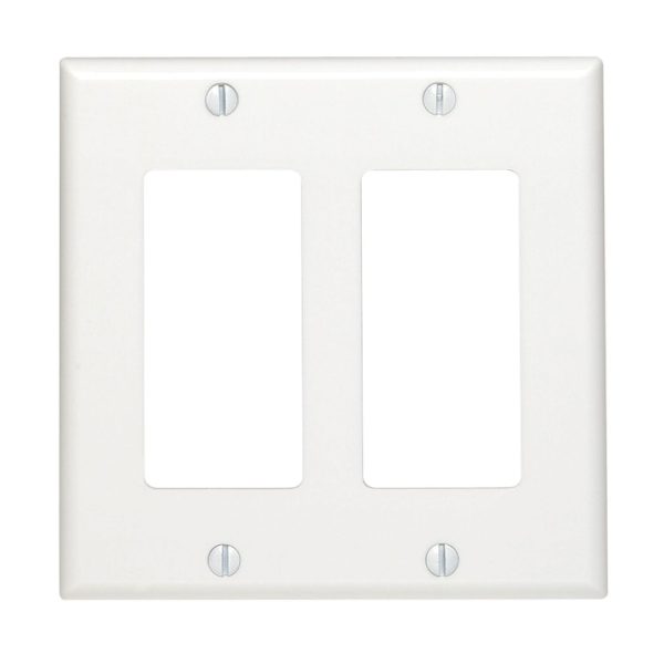 Leviton Decora White 2 gang Thermoset Plastic Rocker Wall Plate 1 pk