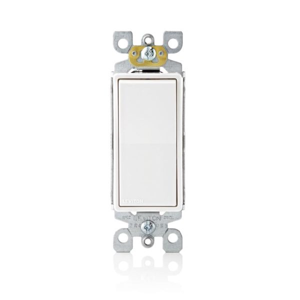 Leviton 15 amps 3-Way Antimicrobial Treated Rocker AC Quiet Switch White 1 pk