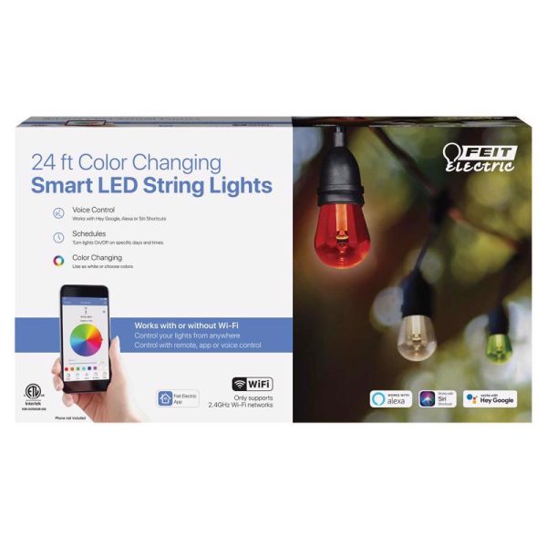 Feit Electric Smart LED String Lights Multicolored 24 ft. 12 lights