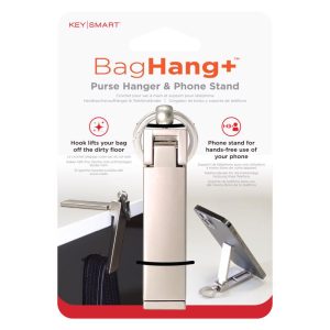 KeySmart BagHang Plus Silver Phone Stand For All Smartphones