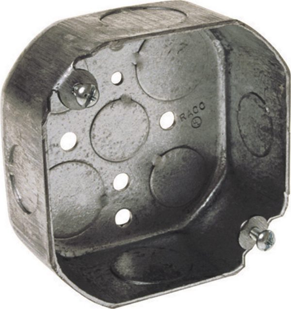 Raco 15-1/2 cu in Octagon Steel 1 gang Junction Box Gray