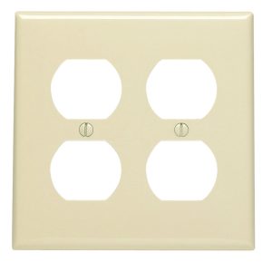 Leviton Ivory 2 gang Nylon Duplex Outlet Wall Plate 1 pk