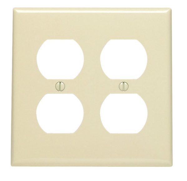 Leviton Ivory 2 gang Nylon Duplex Outlet Wall Plate 1 pk