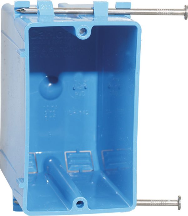 Carlon 20 cu in Rectangle PVC 1 gang Outlet Box Blue
