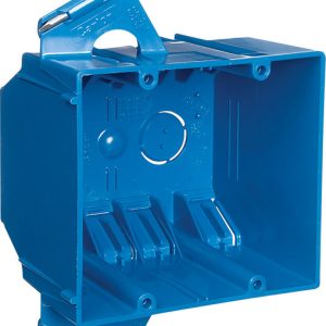 Carlon 32 cu in Rectangle PVC 2 gang Outlet Box Blue