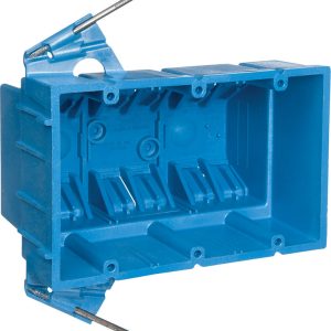 Carlon 53 cu in Rectangle Thermoplastic 3 gang Outlet Box Blue