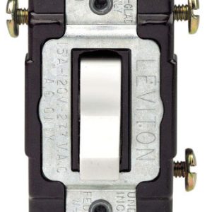 Leviton 15 amps 3-Way Toggle AC Quiet Switch White 1 pk