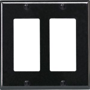 Leviton Decora Black 2 gang Thermoset Plastic GFCI/Rocker Wall Plate 1 pk