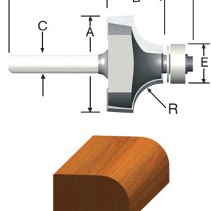 Vermont American 5/8 in. D X 1/16 in. X 2 in. L Carbide Tipped Round Over Router Bit