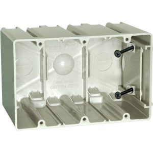 Allied Moulded SliderBox 61 cu in Rectangle Polycarbonate 3 gang Outlet Box Beige