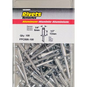 Surebonder 1/4 in. D X 1/2 in. Aluminum Rivets Silver 100 pk