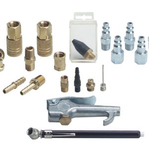 Tru-Flate Brass/Steel Air Coupler and Plug Set 1/4 in. Female 19 pc