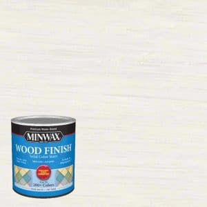Minwax Wood Finish Water-Based Solid Pure White Tint Base Water-Based Wood Finish 1 qt