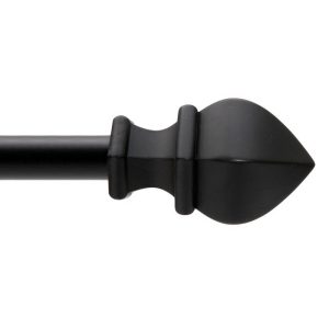 Kenney Matte Black Fast Fit Waverly Curtain Rod 42 in. L X 120 in. L